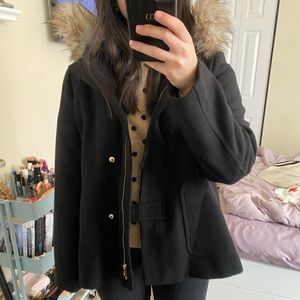 Zara Coat with Detachable Fur Trimmed Hood